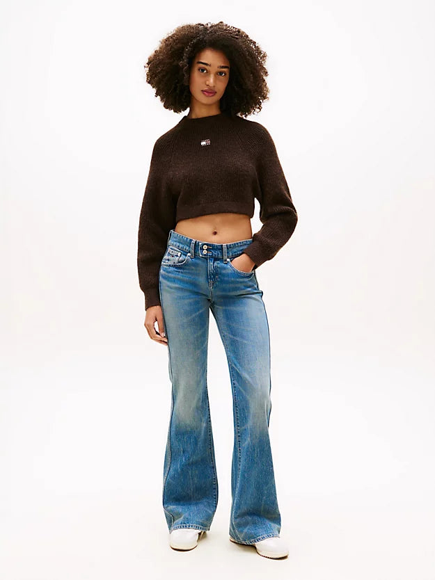 Whiskered Low Rise Bootcut Jeans