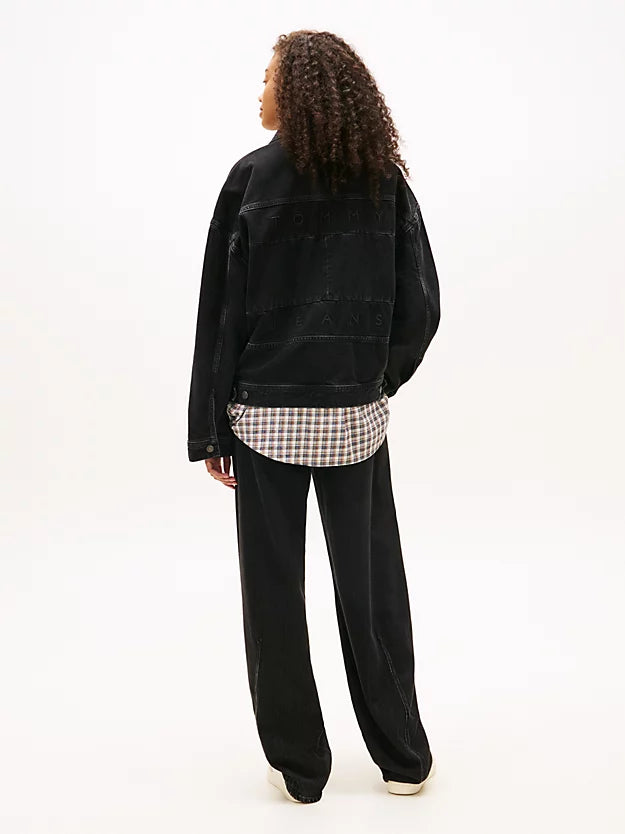 Back Logo Oversized Denim Trucker Jacket