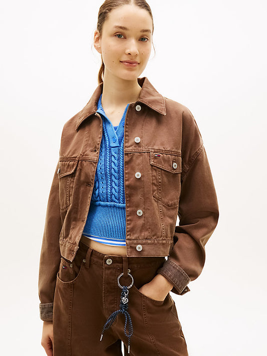 Washed Canvas Oversized Trucker Jacket