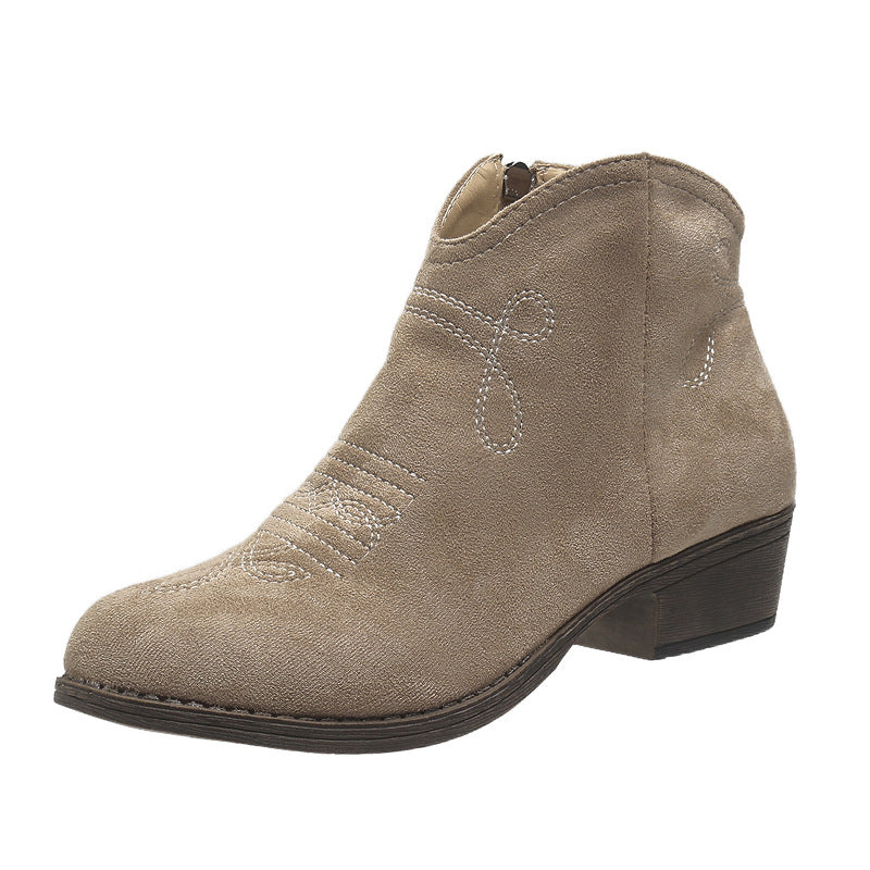 Western-Stickerei-Ankle Boots – Süß & Vielseitig für Alltagsoutfits