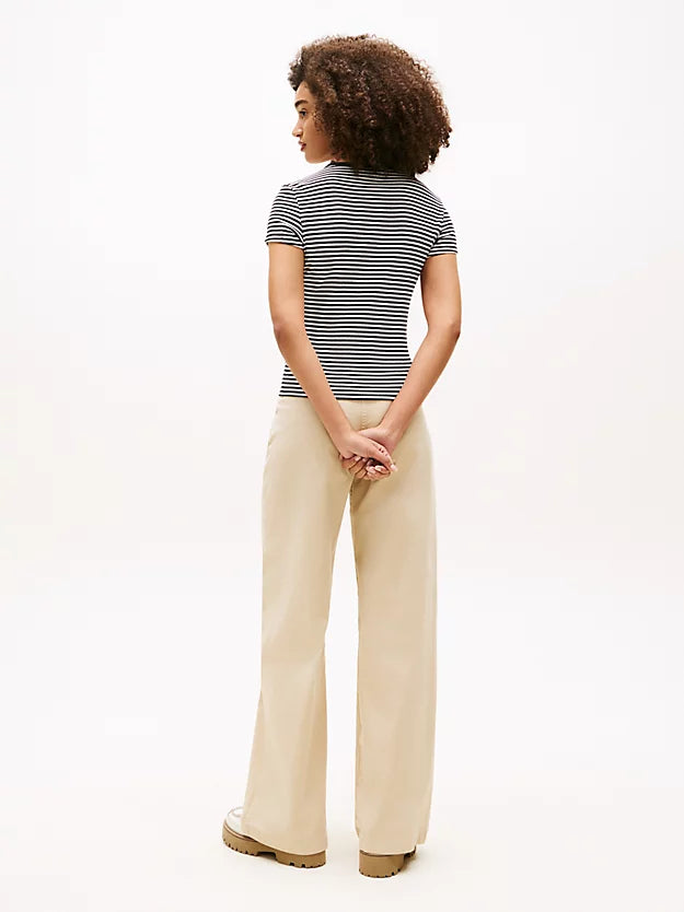Ribbed Slim Crew Neck T-Shirt