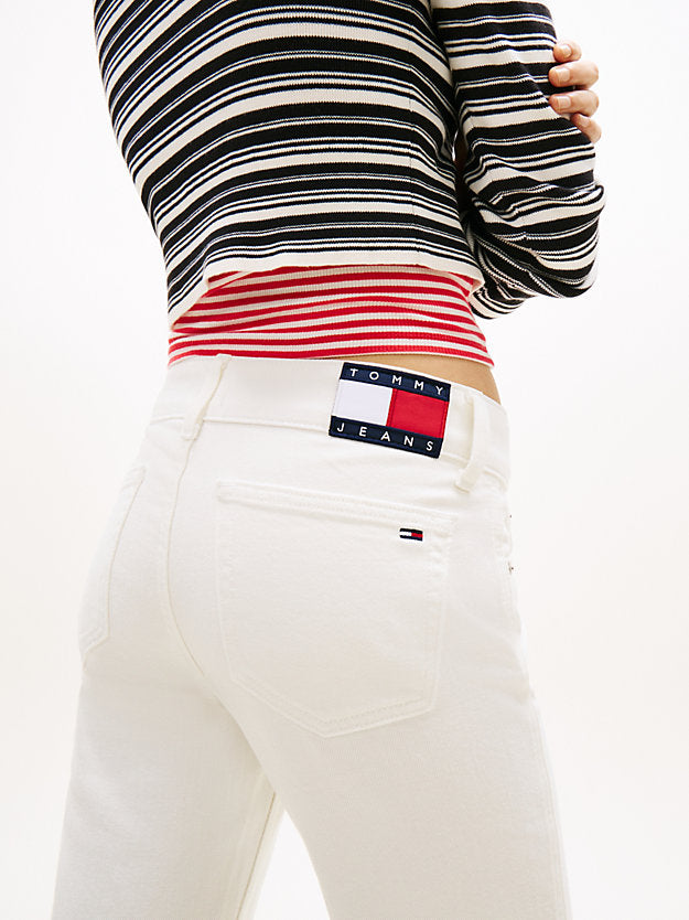Low Rise Bootcut White Jeans