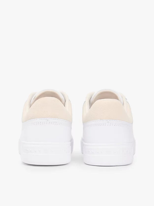 Leather Embossed Logo Cupsole Trainers