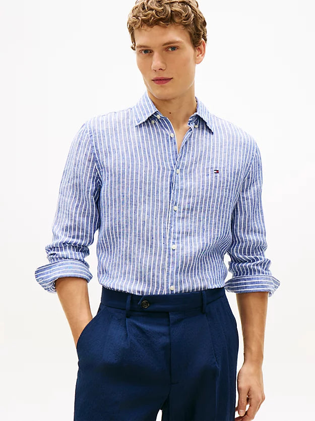 Regular Fit Bengal Stripe Pure Linen Shirt