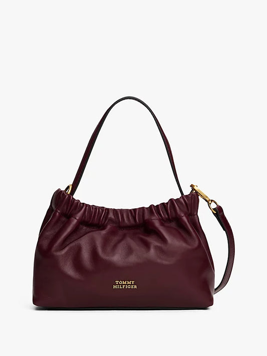 Soft Leather Logo Plaque Crossbody Bag