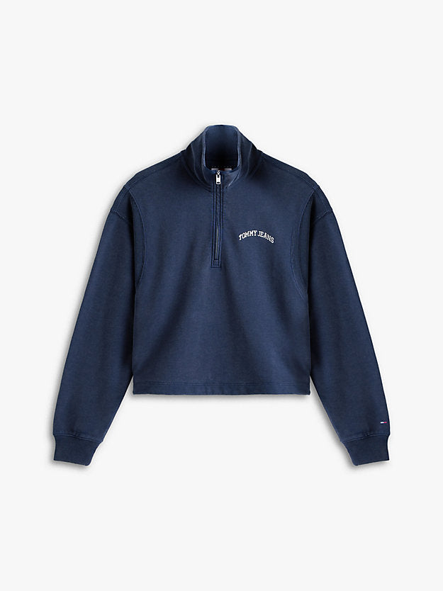 Logo Embroidery Relaxed Quarter-Zip Sweatshirt