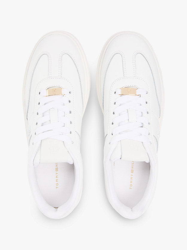 Debossed Monogram Leather Court Trainers