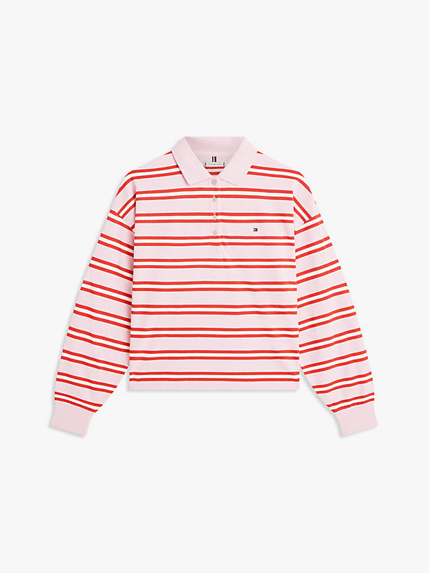 1985 Relaxed Fit Stripe Long Sleeve Polo Shirt