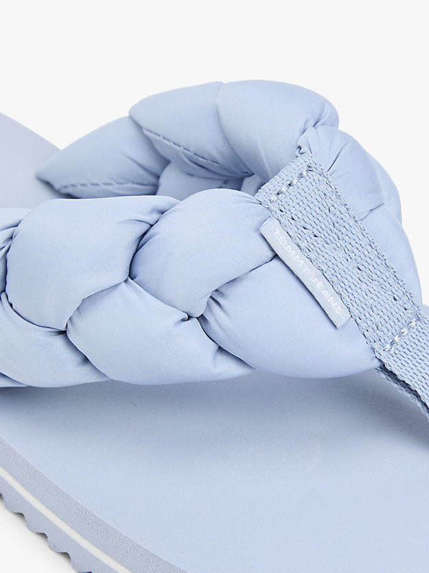 Braided Padded Strap Serrated Flip-Flops