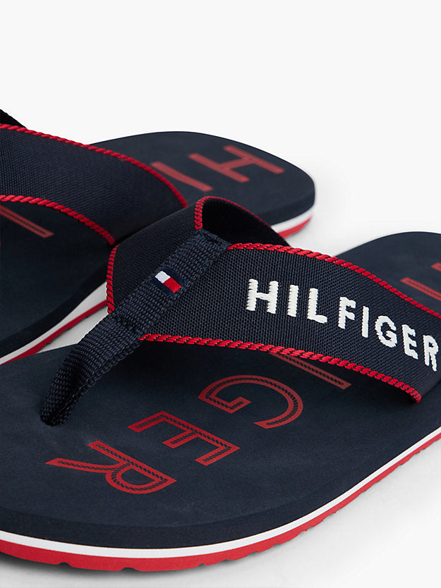 Logo Embroidery Webbing Strap Flip-Flops