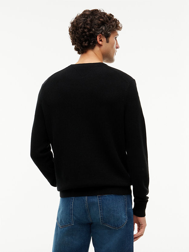 Flag Embroidery Textured Crew Neck Jumper
