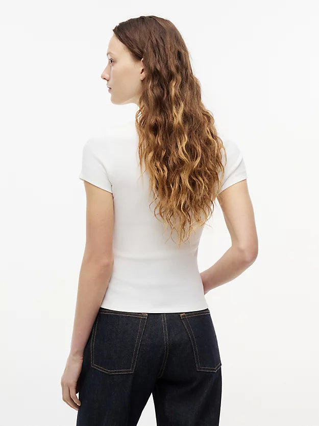 Badge Ribbed Slim T-Shirt