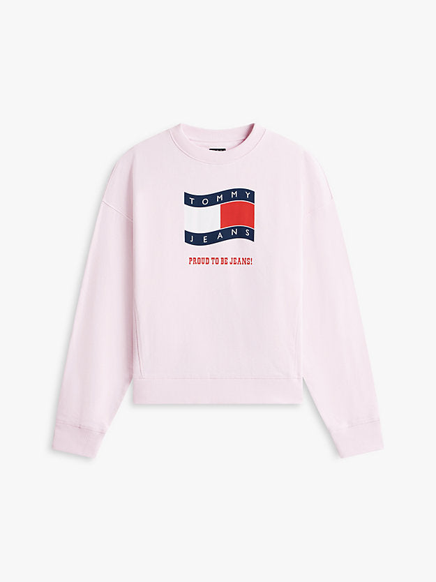 Wavy Flag Sueded Terry Boxy Sweatshirt