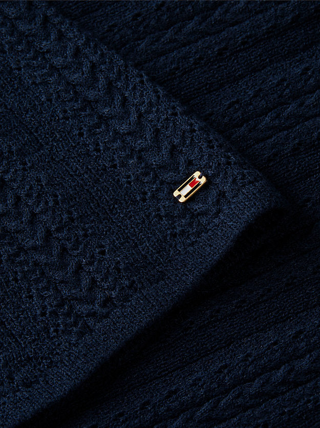 Cable Knit Fit And Flare Midi Dress