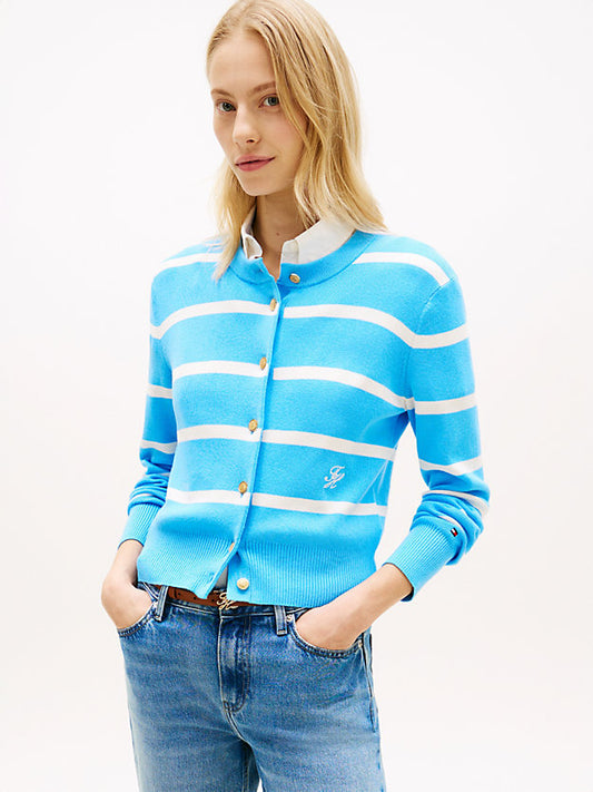Premium Knit Gold-Tone Button Cardigan