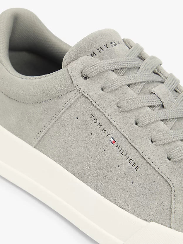Contrast Heel Suede Court Trainers