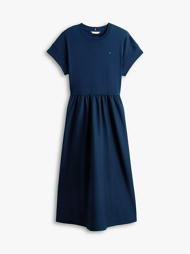 Contrast Fit And Flare Midi Dress
