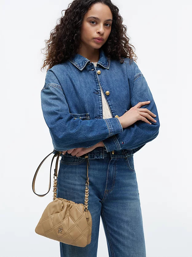 Quilted Chain Monogram Crossbody Bag