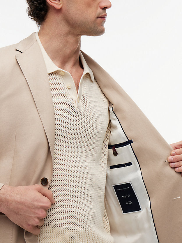 Regular Fit Linen Blend Single Breasted Blazer