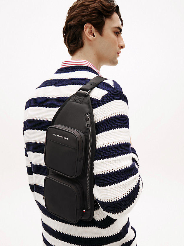 Metal Logo Sling Backpack