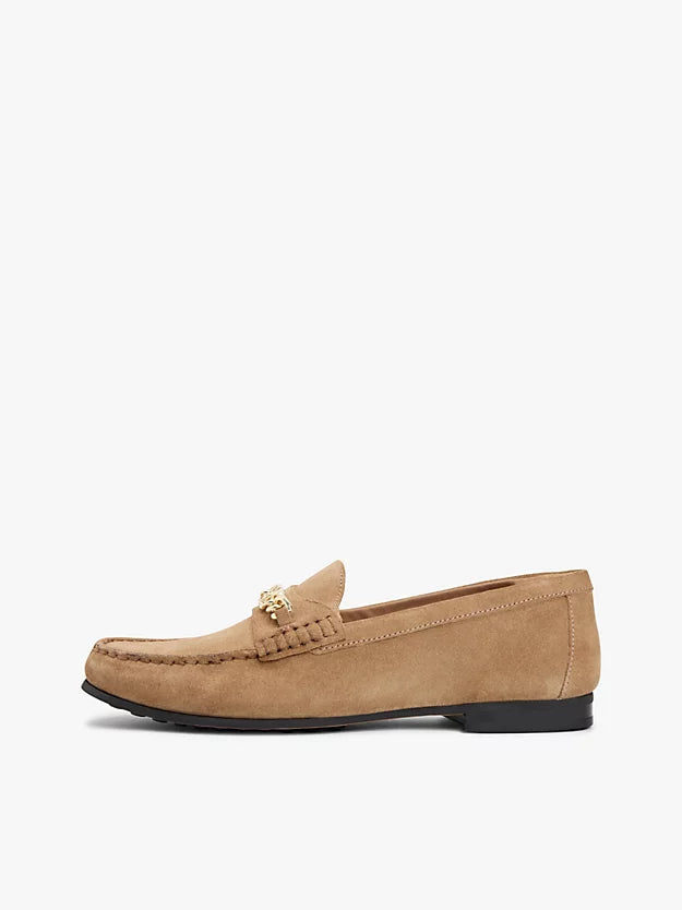 Suede Chain Penny Loafers