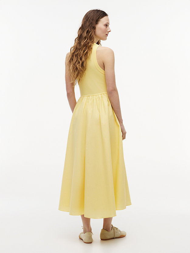 Slim Sleeveless Poplin Maxi Dress