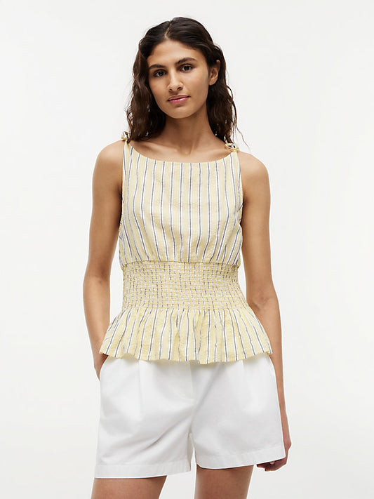 Smock Seersucker Tie Strap Top