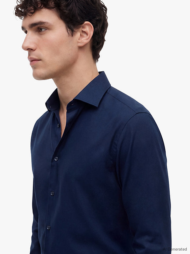 New York Label Flex Slim Twill Shirt