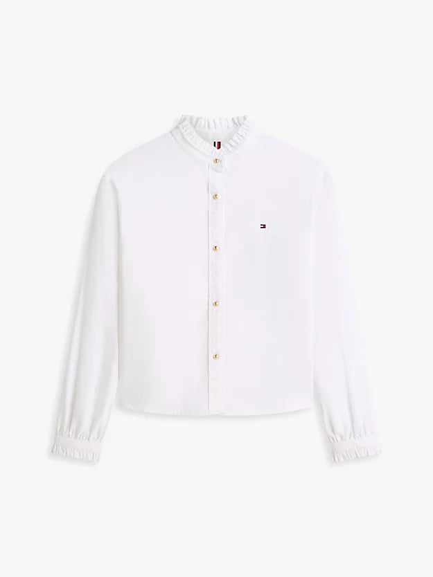 Boxy Fit Ruffle Short Oxford Shirt