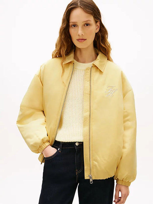 Water Repellent Satin Relaxed Padded Jacket