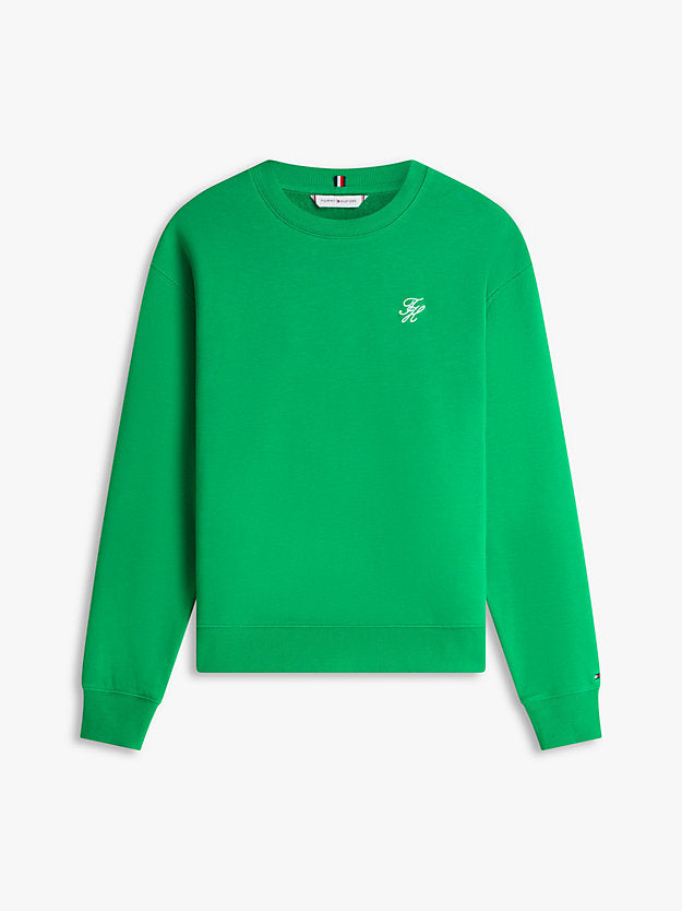 Logo Embroidery Crew Neck Sweatshirt