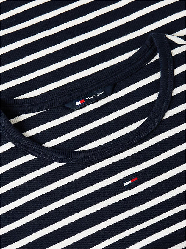 Ribbed Slim Crew Neck T-Shirt