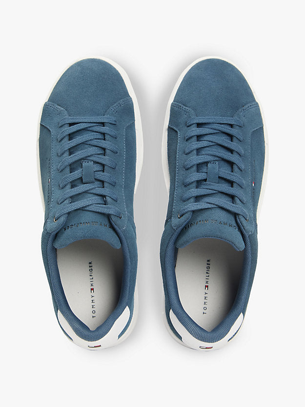 Contrast Heel Suede Court Trainers