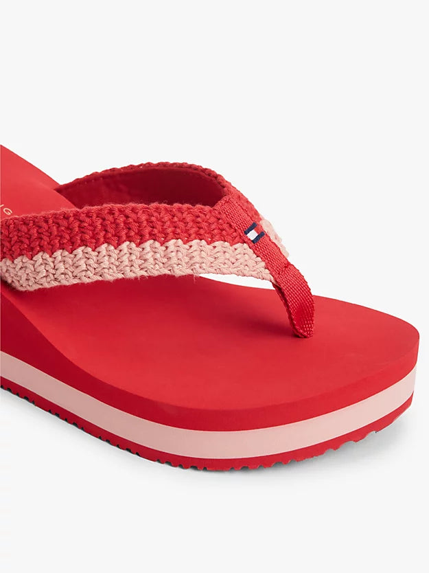 Wedge Heel Woven Flip-Flops