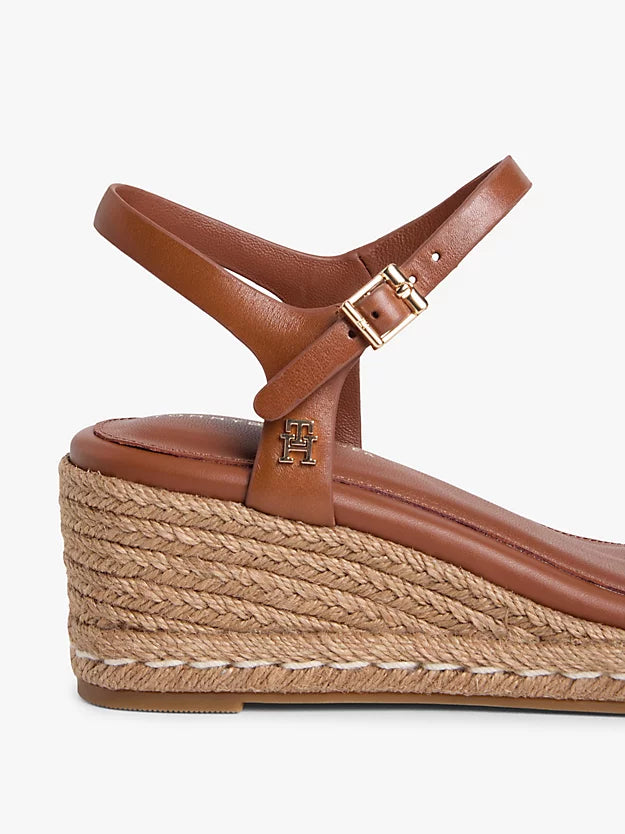 Monogram Leather Wedge Espadrilles