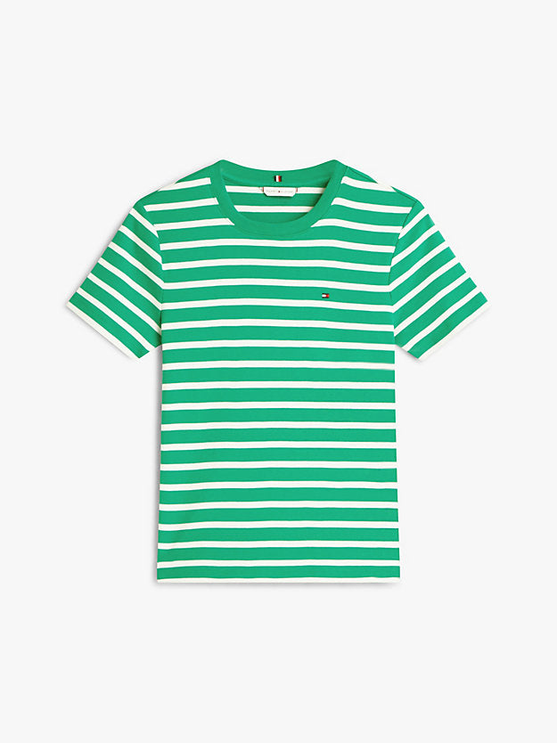 Flag Embroidery Slim Crew Neck T-Shirt