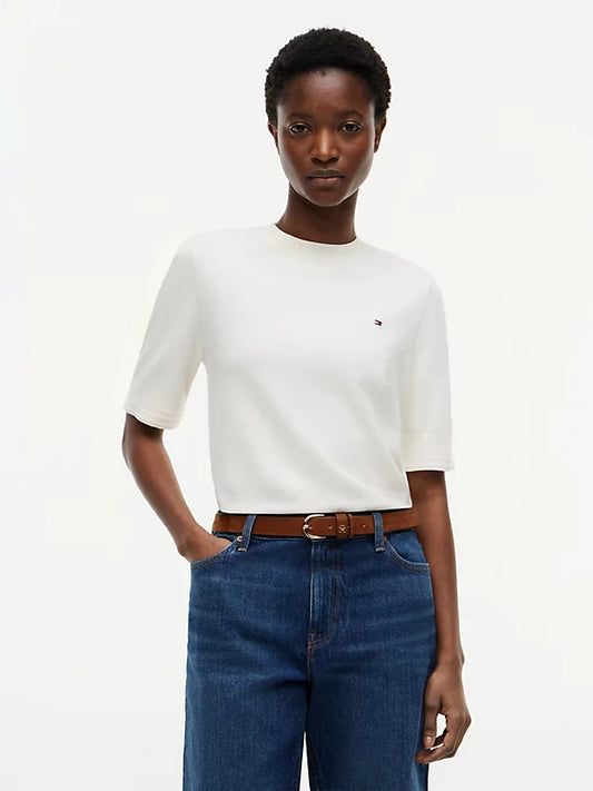 Fine Knit Jersey Short Sleeve Jumper