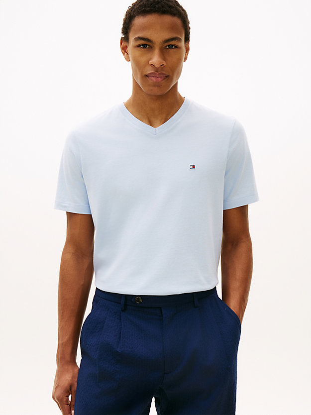 Flag Embroidery V-Neck T-Shirt