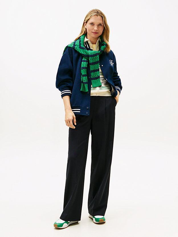 Timeless Wool Blend Wide Leg Trousers