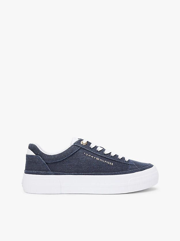 Washed Canvas Platform Trainers