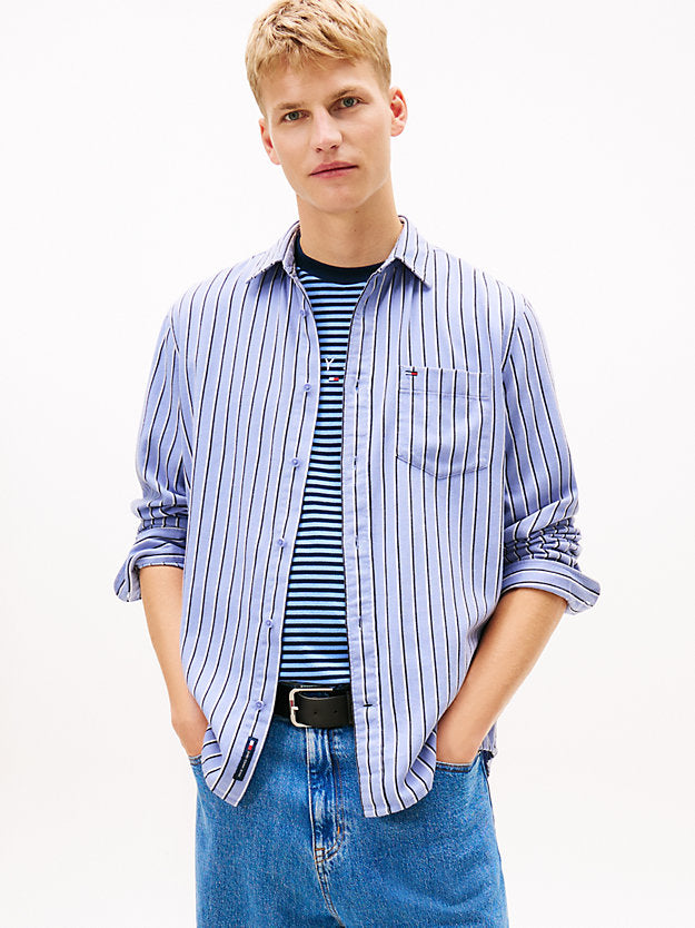 Relaxed Fit Stripe Twill Shirt
