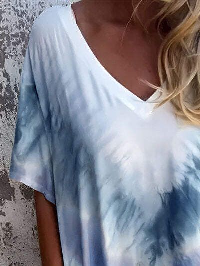 Tie-Dye-Kurzkleid mit Taschen in voller Größe