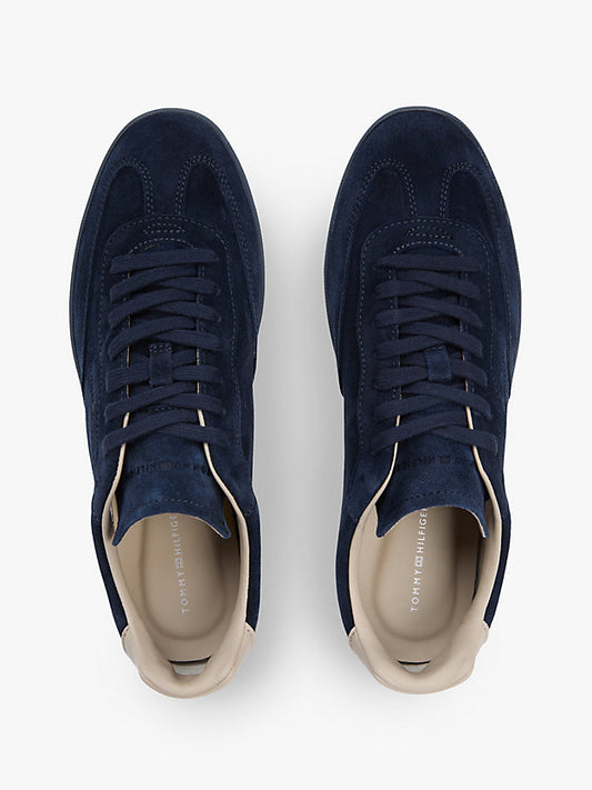 Luxe Embossed Logo Suede Trainers
