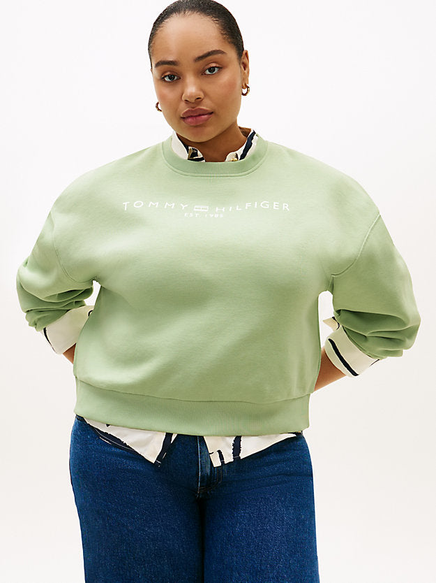 Curve Logo Flex Fleece Relaxed Sweatshirt