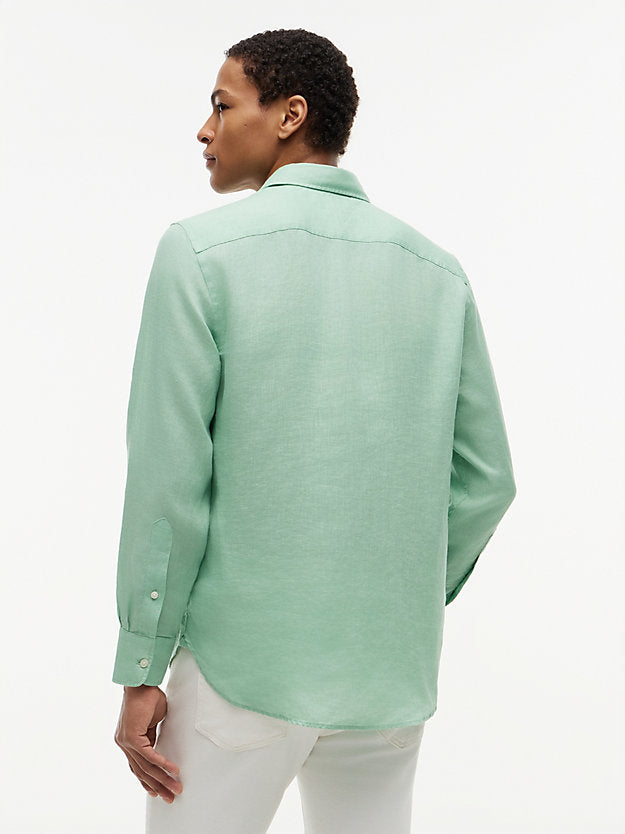 Regular Fit Washed Pure Linen Shirt