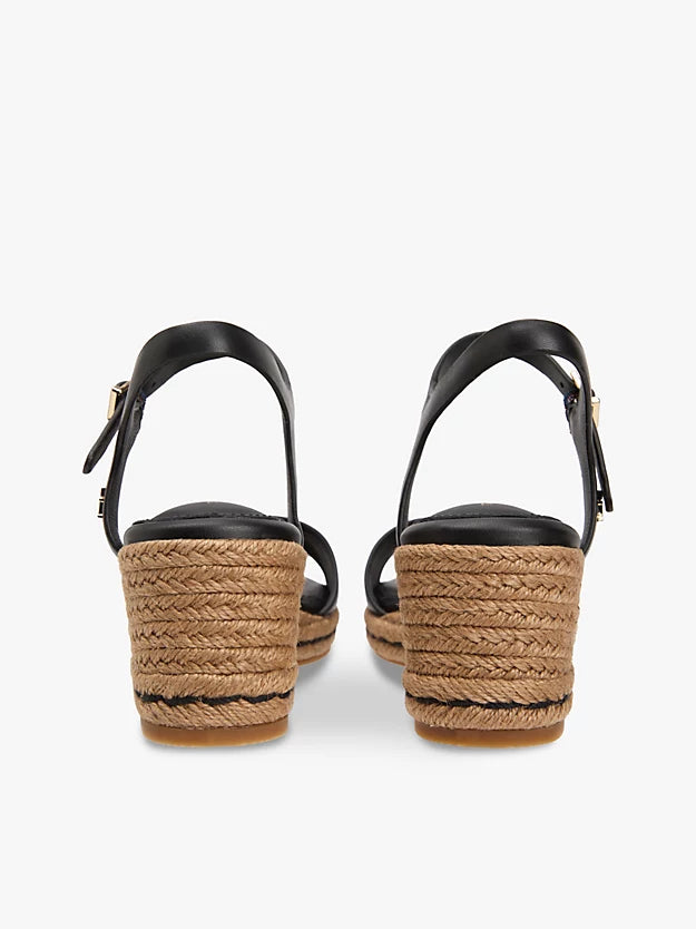 Monogram Leather Wedge Espadrilles