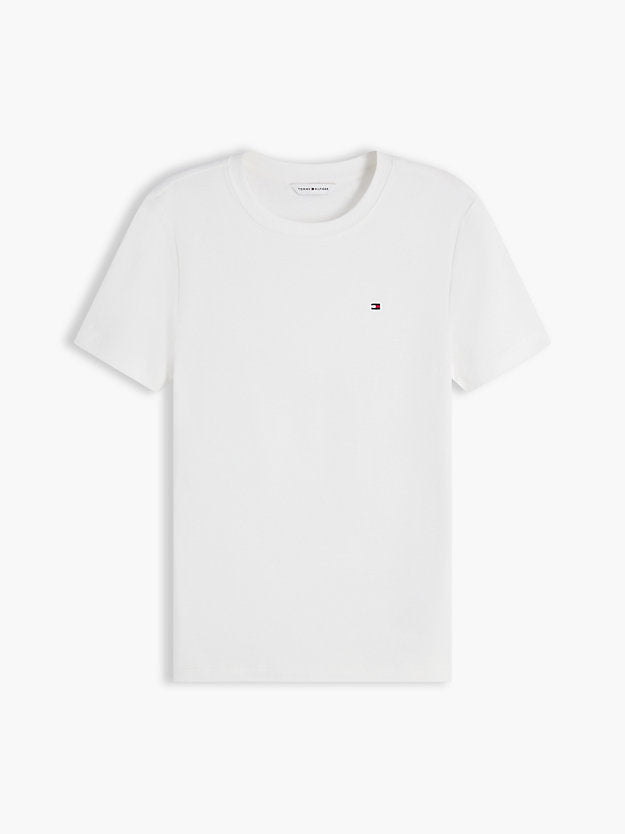Flag Embroidery Slim Crew Neck T-Shirt