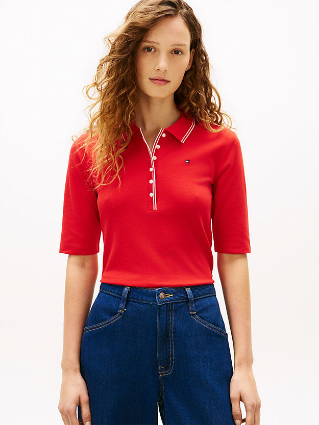 Slim Fit Tipped Half Sleeve Polo Shirt