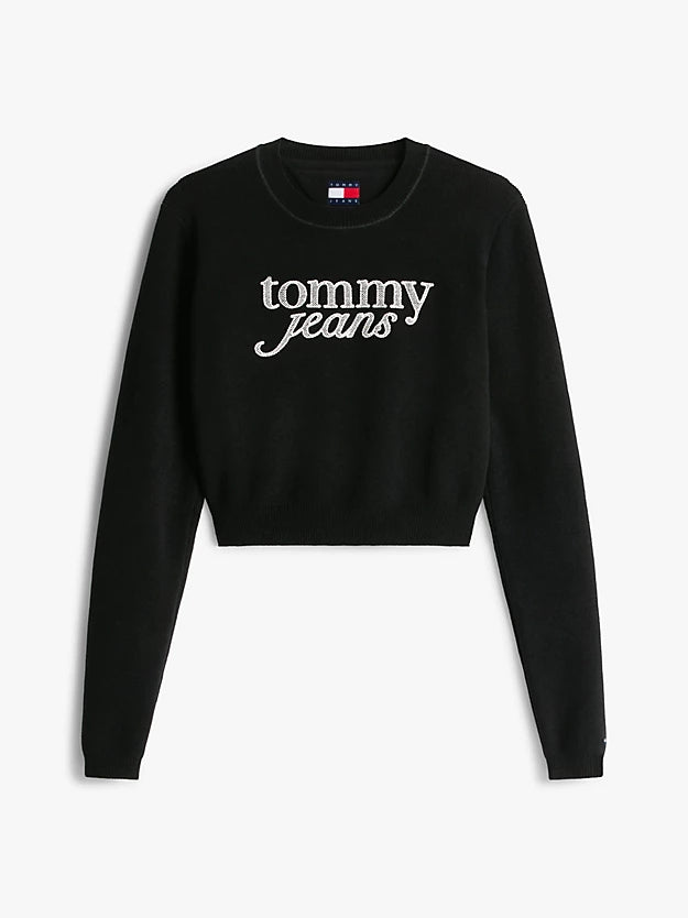 Stitch Logo Chenille Slim Cropped Jumper