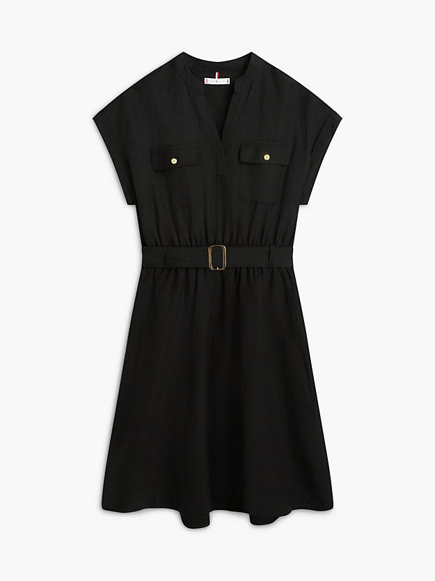 Belted Relaxed Mini Shirt Dress